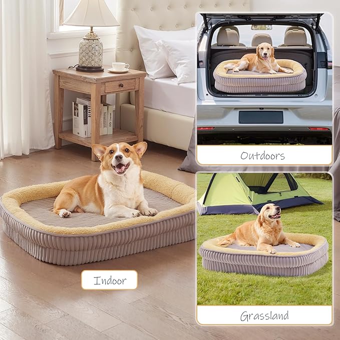 Orthopedic Dog Bed for Large Dogs Breeds, High Density Egg Crate Foam Dog Sofa - Image 7
