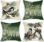 Fahrendom Hello Winter Green Decorative Throw Pillow Covers 20 x 20 Set of 4 by Fahrendom