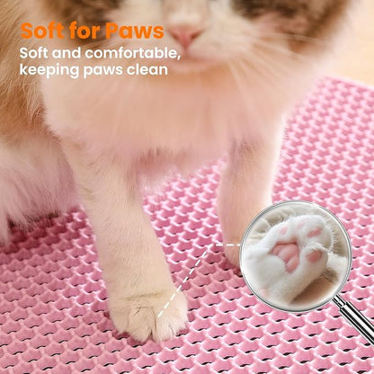 Jumbo Cat Litter Mat, 46x26 Inches Double Layer Honeycomb Litter Trapping Mat - Image 7