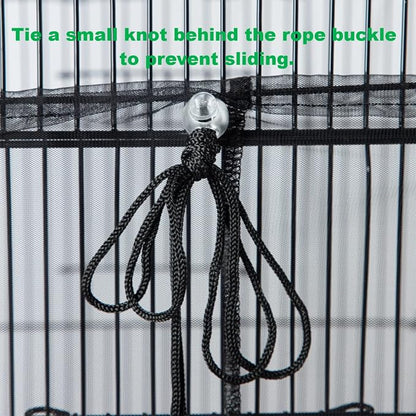 Bird Cage Netting Seed Catcher Adjustable Bird Cage Skirt Seed Catcher Large - Image 2