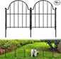 Garden Fence, 22 in x 10.83 ft Arched Rustproof Metal No Dig Fence Garden Fence by Blingluck