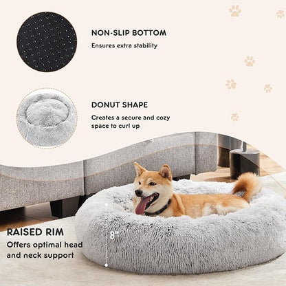 Sweetcrispy Donut Dog Bed, Large Round Calming Cat Bed - Image 3