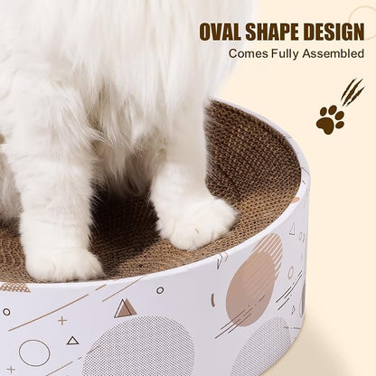 Oval Sturdy Cat Scratching Cardboard Pad Breathable Cat Scratch Pad, Cat - Image 6