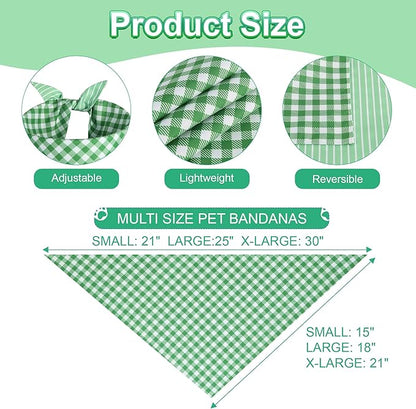 Dog Bandana Green Large 1PCS, Summer Spring Scarf - Image 3