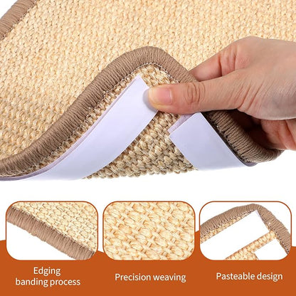 4 Pack Cat Scratcher Mat, 15.7x7.8 Inch Sisal Scratching Pad - Image 3