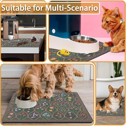 Absorbent Pet Dog Bowl Mat for Food and Water, Pet Cat Food Feeding Mat - Image 7