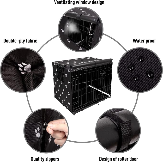 Pet Prime Dog Crate Cover for Wire Cages 24 30 36 42 48 Inch Outdoor Pet Kennel - Image 2