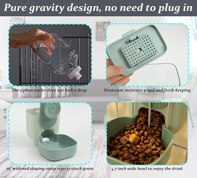 Kenond 35oz Hanging Automatic Pet Food Water Dispenser, Auto Gravity Pet Feeder - Image 7