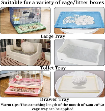 BNOSDM 50 PCS Disposable Rabbit Cage Liner Plastic Guinea Pig Cage Bedding - Image 7