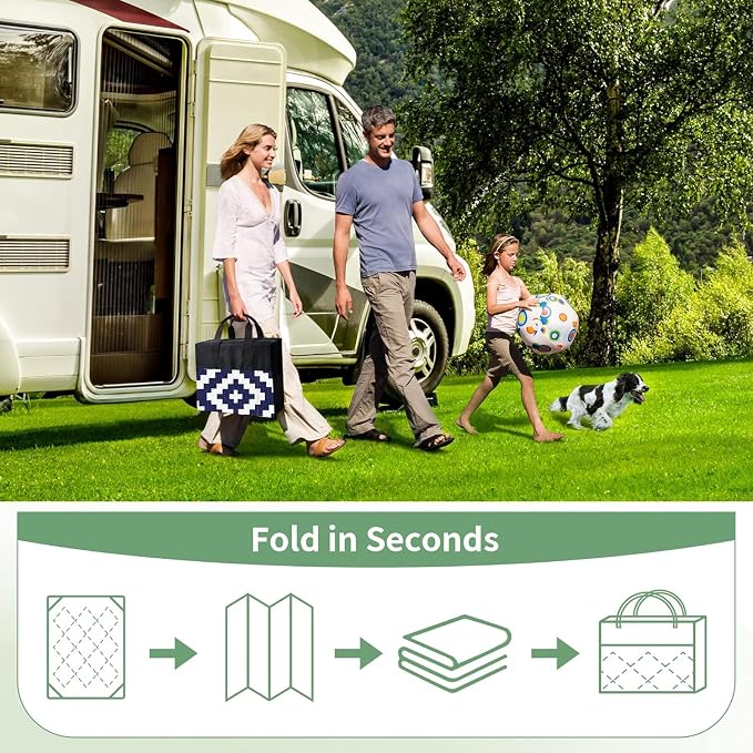 GENIMO Outdoor Rug for Patio Clearance, Reversible Plastic Straw Rugs for RV - Image 6