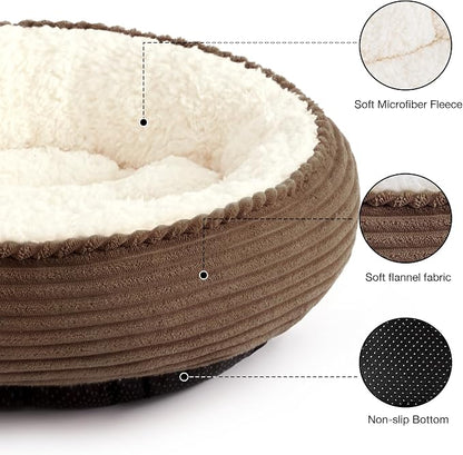 Love's cabin Round Donut Cat and Dog Cushion Bed, 20in Pet Bed - Image 2