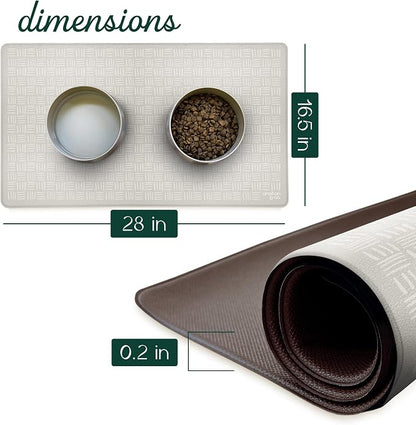 CROXTON & CO. Non-Slip Faux Leather Pet Feeding Mat - Image 2