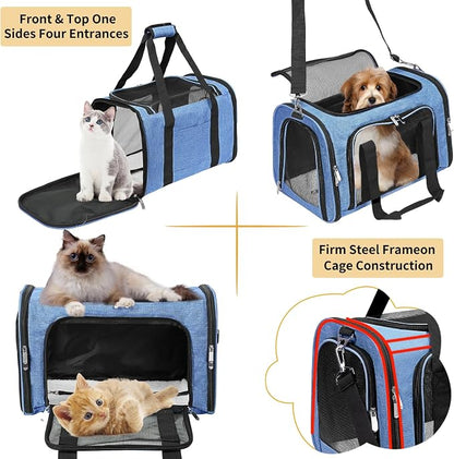 Soft-Sided Cat/Dog/Pet Carrier, Collapsible Pets Travel Carriers - Image 5