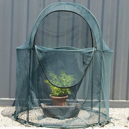Round 4'x4' Large Plant Mesh Cover 4.9FT Tall Crop Netting Cage Pest Guard Cover - Image 9