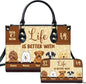 Personalized Pet Mom Leather Handbag – Custom Name Dog Cat Photo Purse by Encycom