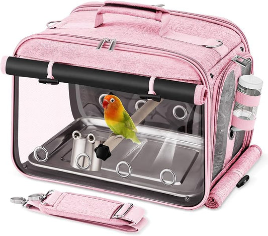 Suertree Bird Carrier Airline Approved, Bird Travel Cage by Suertree
