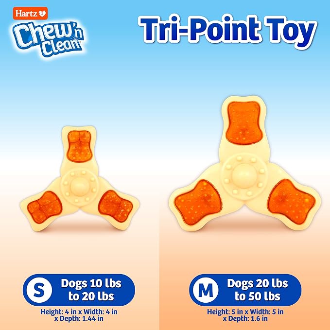 Hartz Chew ‘n Clean Chew Toy and Treat in One Chicken Flavored Tri-Point Dog Toy - Image 3
