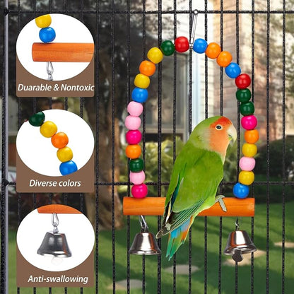 11Pcs Bird Platform Stands Swing Hanging Chewing Toy Parrot Climbing Ladder - Image 6