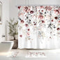 4 PCS Pink Floral Flower Shower Curtain Set 72Wx72H Inch Watercolor Pastel by Ufeela