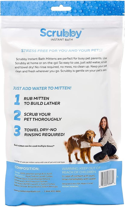 No Rinse Pet Wipes | Rinse Free Shampoo Mittens | Dogs & Cats | Bath Wipes - Image 3