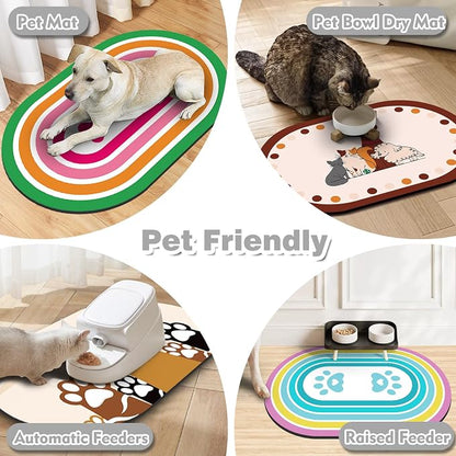 Dog Feeding Mat 24''x16'', Absorbent Pet Food Mat, No Stains Quick Dry Pet - Image 6