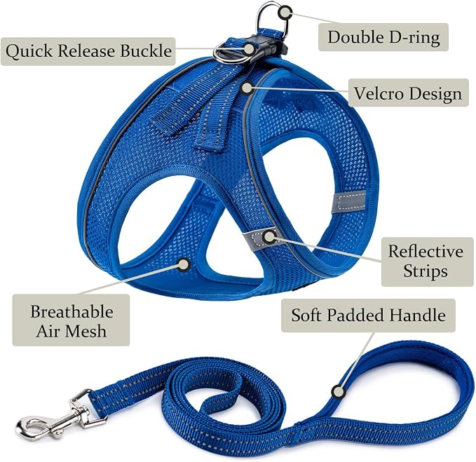 Dog Harness with Leash Set, No Pull Adjustable Reflective Step-in Puppy Pet - Image 2