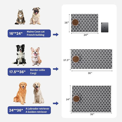 Cooyes Large Dog Food Mat 17.5"×36", Ultra-Absorbent Dog Bowl Mat - Image 6
