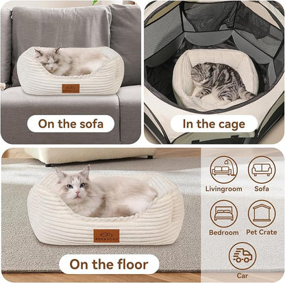 Cat Dog Bed for Pets, Rectangle Pet Bed Gift for Puppy and Kitten, Machine - Image 3