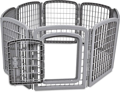Amazon Basics 8-Panel Octagonal Plastic Dog Playpen, Indoor/Outdoor Pet Fence - Image 2