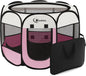 Pink Puppy Playpen for Middle Dog Cat, Dog Tent Crates Cage Indoor/Outdoor by Siedihit