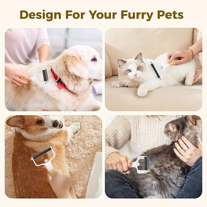 Undercoat Rake for Dogs & Cats, Double-Sided Deshedding Dematting Tool - Image 7