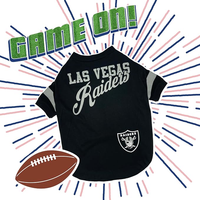 Pets First NFL Las Vegas Raiders T-Shirt Dogs & Cats, Medium. Football Dog - Image 4