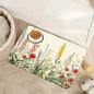 Vintage Flower Botanical Garden Dog Cat Food Mat, Absorbent Pet Feeding Mat by Unknown