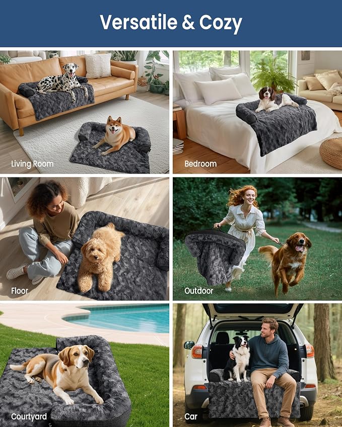 Calming Medium Dog Bed for Couch, 35 x 31 inch Removable Couch Cover for Dogs - Image 7