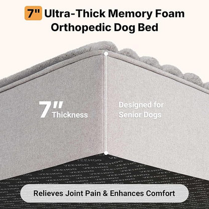 Veehoo Orthopedic Memory Foam Dog Bed, 7 Inch Thick Extra Large Dog Bed XL - Image 2