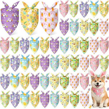 Weewooday 50 Pcs Easter Dog Bandanas Bulk by Weewooday