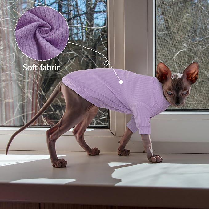 PUMYPOREITY Cat Clothes: Stretchy Cat Shirt & Sweater - Image 2
