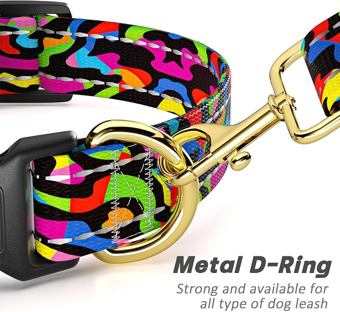 Reflective Dog Collar for Medium Dogs, Cute Boho Adjustable Heavy-Duty Nylon - Image 5