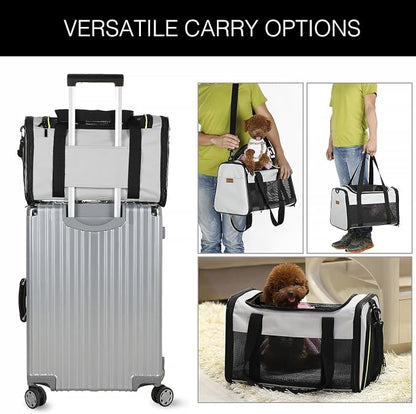 Cat Carrier - Portable Foldable Dog Pet Carrier, Soft-Sided Pet Bag up to 15 Lbs - Image 6