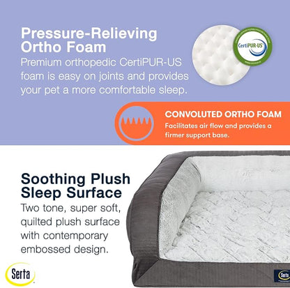 Serta Orthopedic Supportive Foam Quilted Couch Dog Bed - Image 4