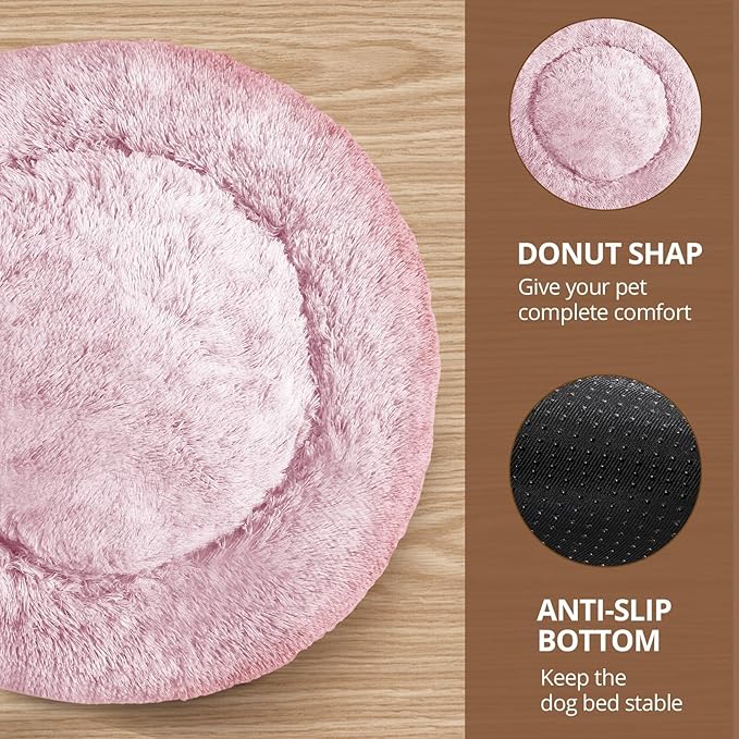 JOLLYVOGUE Calming Dog Bed Medium Size Dog, Anti-Anxiety Donut Medium Pet Bed - Image 3