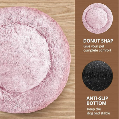 JOLLYVOGUE Calming Dog Bed Medium Size Dog, Anti-Anxiety Donut Medium Pet Bed - Image 3