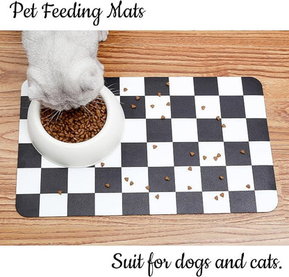 Ralxion Checkered Dog Feeding Mat, Absorbent Mats - Image 4