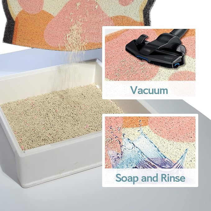 Cute Cat Litter Mat 24”x19”, Litter Box Mat, Litter Trapping Mat, Soft on Kitty - Image 5