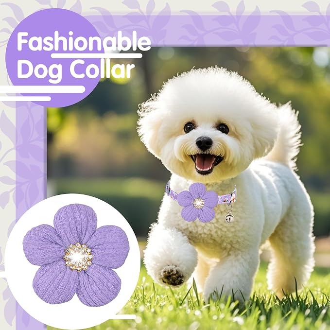 Large Dog Collar with Flower, Dog Collars - Image 3