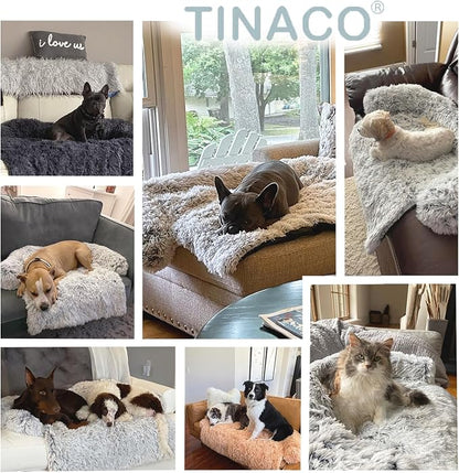Calming Dogs/Cats Bed Mats, Dog Pad Washable Removable Couch Cover, Plush Long - Image 3
