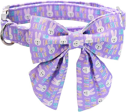 MR. CHUBBYFACE Easter Dog Collar, Adjustable Pet Collar Bowtie by MrChubbyfacePetSupplies