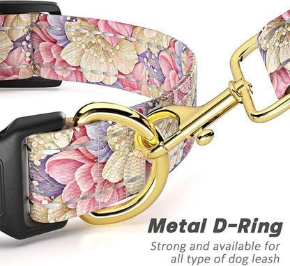 Reflective Dog Collar for Small Dogs, Cute Flower Theme Adjustable Heavy-Duty - Image 5