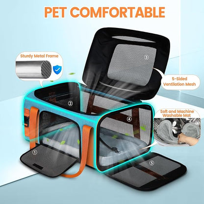 Petskd Top-Expandable Pet Carrier 19x13x9 Inches Southwest Allegiant Airlines - Image 6