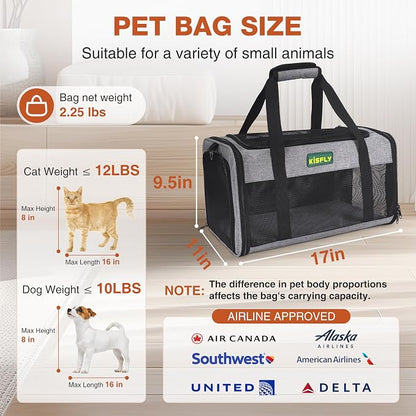 TSA Approved Pet Carrier in Cabin, Top-Open Portable Dog Carrier - Image 5